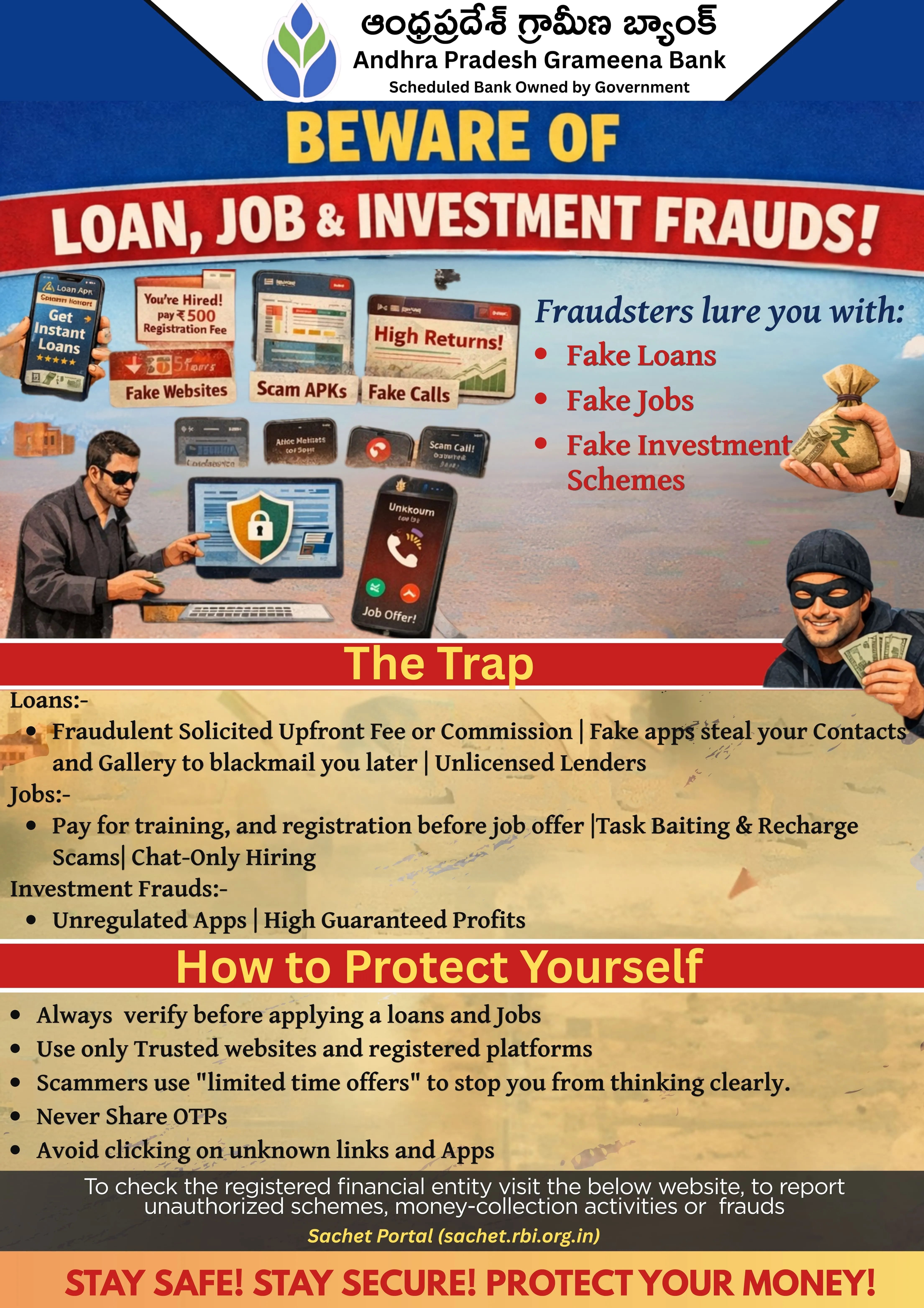 Loan, Job & Investment Frauds Poster(English)